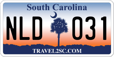 SC license plate NLD031
