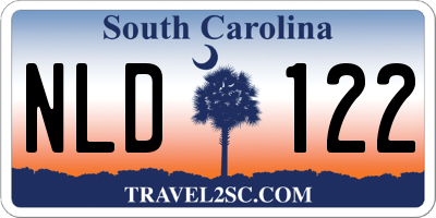 SC license plate NLD122
