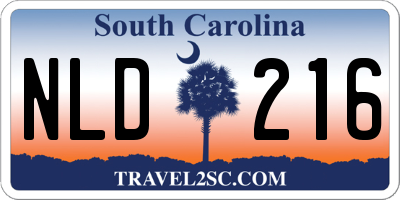SC license plate NLD216