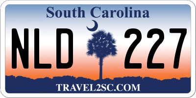 SC license plate NLD227