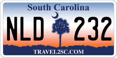 SC license plate NLD232