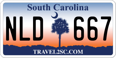 SC license plate NLD667