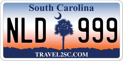 SC license plate NLD999