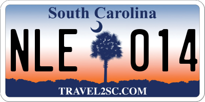 SC license plate NLE014