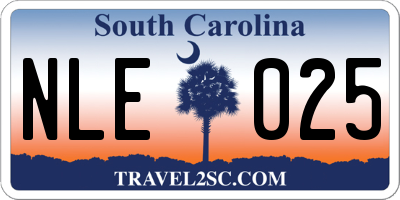 SC license plate NLE025