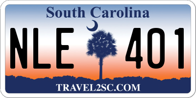 SC license plate NLE401