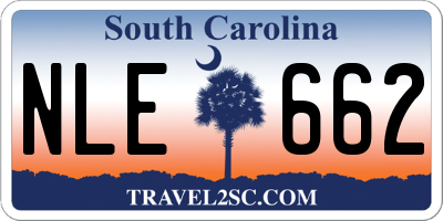 SC license plate NLE662