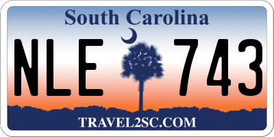 SC license plate NLE743