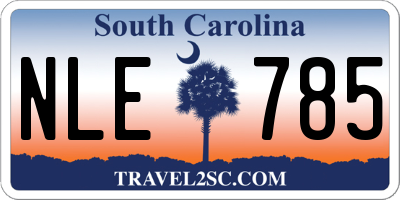 SC license plate NLE785
