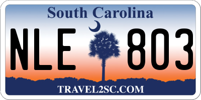 SC license plate NLE803