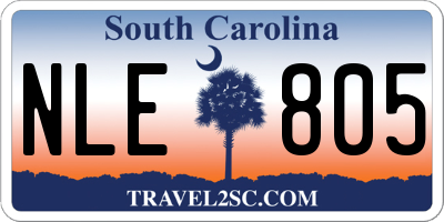 SC license plate NLE805