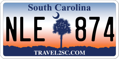 SC license plate NLE874