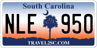 SC license plate NLE950