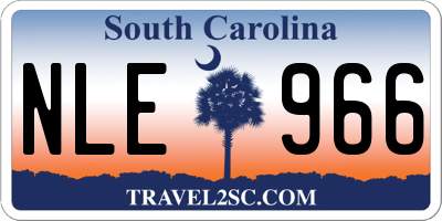 SC license plate NLE966
