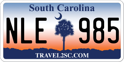 SC license plate NLE985