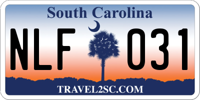 SC license plate NLF031