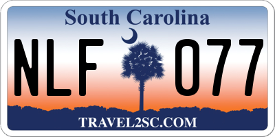 SC license plate NLF077