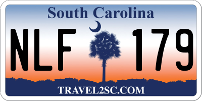 SC license plate NLF179