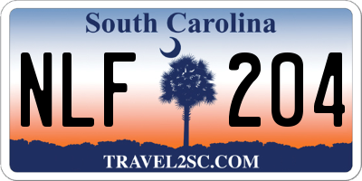 SC license plate NLF204