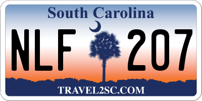 SC license plate NLF207