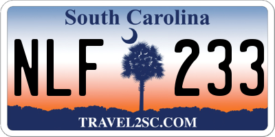 SC license plate NLF233