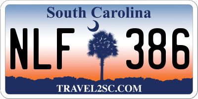SC license plate NLF386