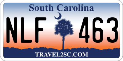 SC license plate NLF463