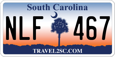 SC license plate NLF467