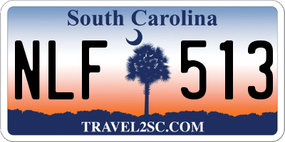 SC license plate NLF513