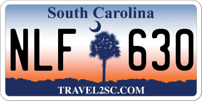 SC license plate NLF630