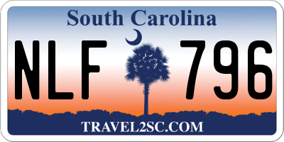 SC license plate NLF796