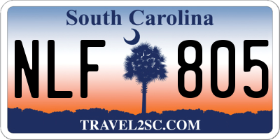 SC license plate NLF805
