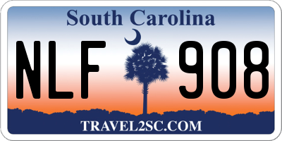 SC license plate NLF908