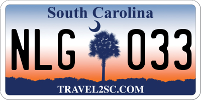 SC license plate NLG033