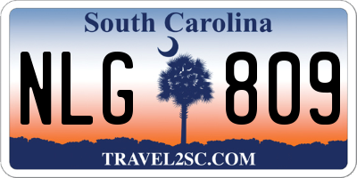 SC license plate NLG809