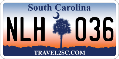 SC license plate NLH036