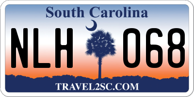 SC license plate NLH068