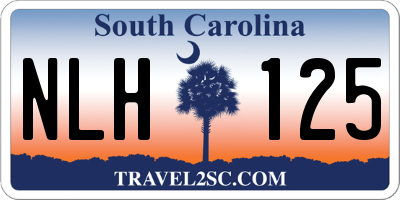 SC license plate NLH125