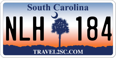 SC license plate NLH184