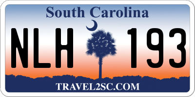 SC license plate NLH193