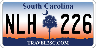 SC license plate NLH226