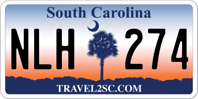 SC license plate NLH274