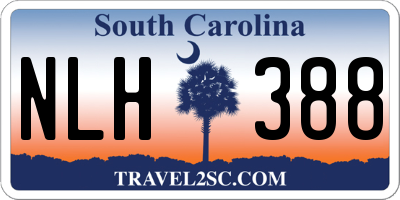 SC license plate NLH388