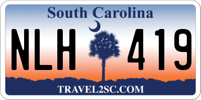 SC license plate NLH419