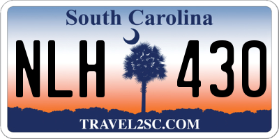 SC license plate NLH430