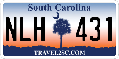 SC license plate NLH431