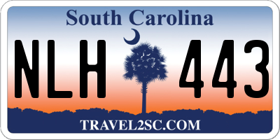 SC license plate NLH443