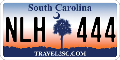 SC license plate NLH444