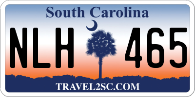 SC license plate NLH465