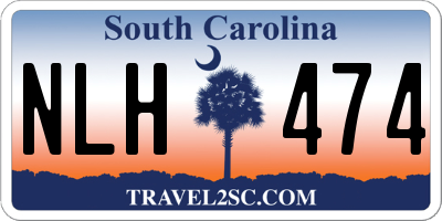 SC license plate NLH474